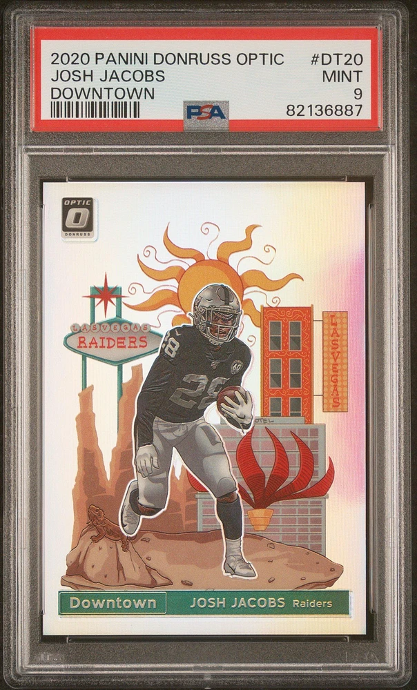 2020 Panini Donruss Optic Downtown Dt20 Josh Jacobs PSA 9