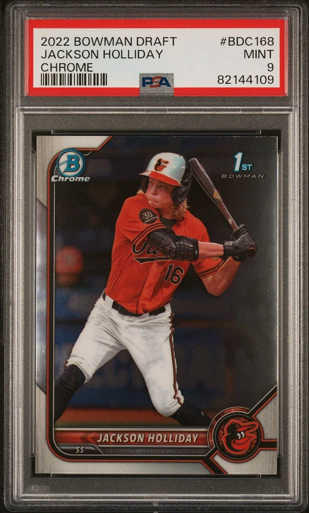 2022 Bowman Draft Bdc168 Jackson Holliday Chrome PSA 9
