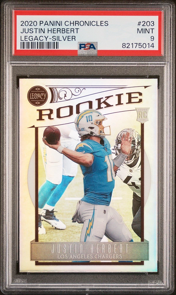 2020 Panini Chronicles Legacy 203 Justin Herbert PSA 9