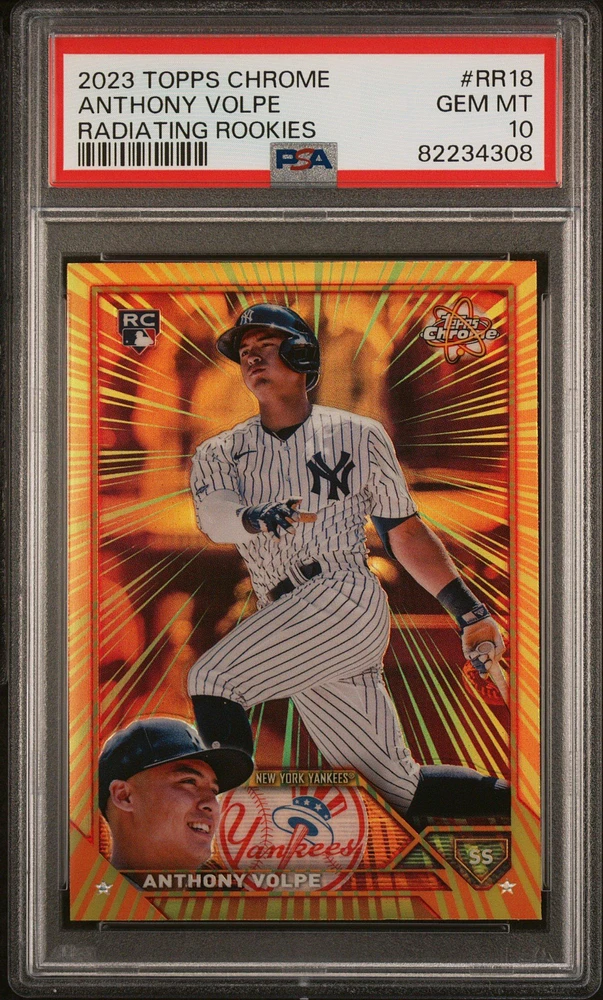 2023 Topps Chrome Radiating Rookies Rr18 Anthony Volpe PSA 10