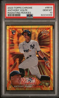 2023 Topps Chrome Radiating Rookies Rr18 Anthony Volpe PSA 10