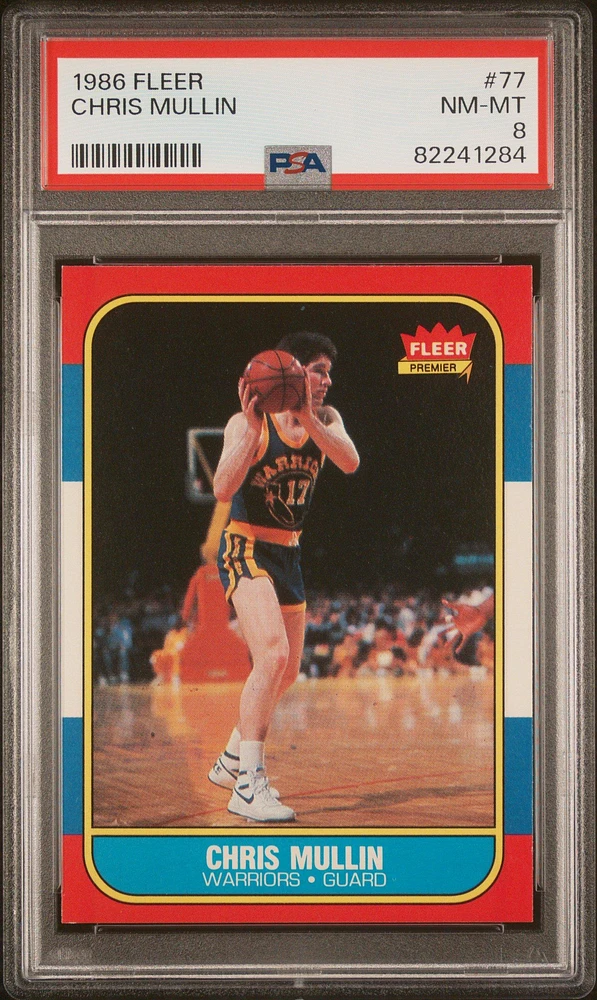 1986 Fleer 77 Chris Mullin PSA 8