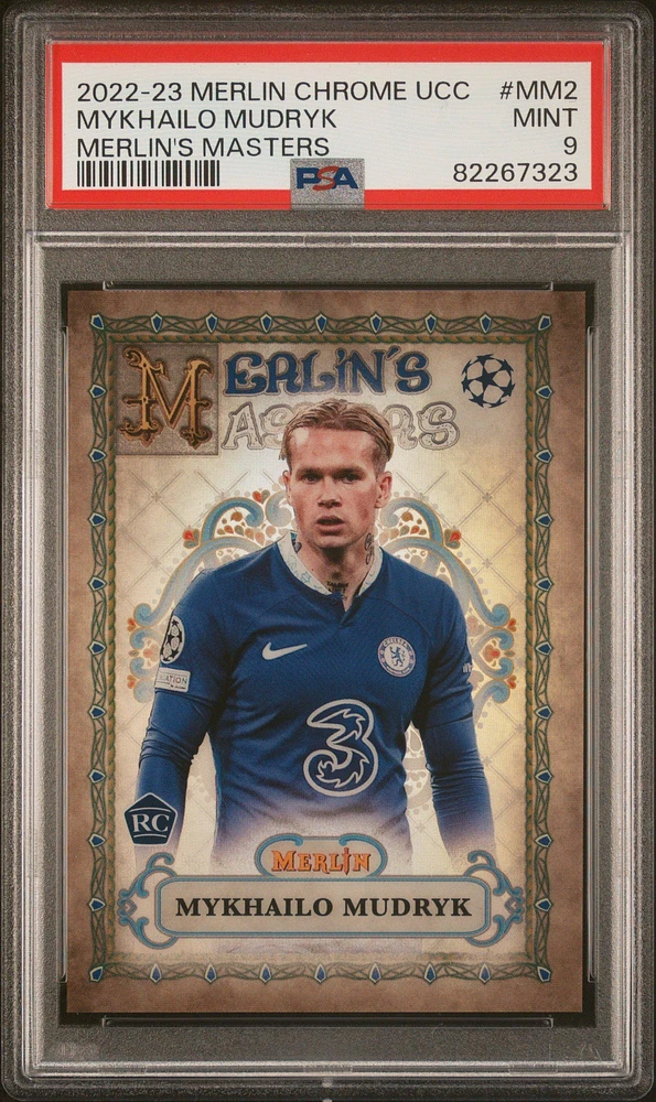 2022-23 Topps Merlin Chrome Uefa Club Competitions Merlin's Masters Mm2 Mykhailo Mudryk PSA 9