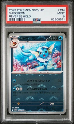 2023 Pokemon Japanese Sv2a-pokemon 151 134 Vaporeon Reverse Holo PSA 9