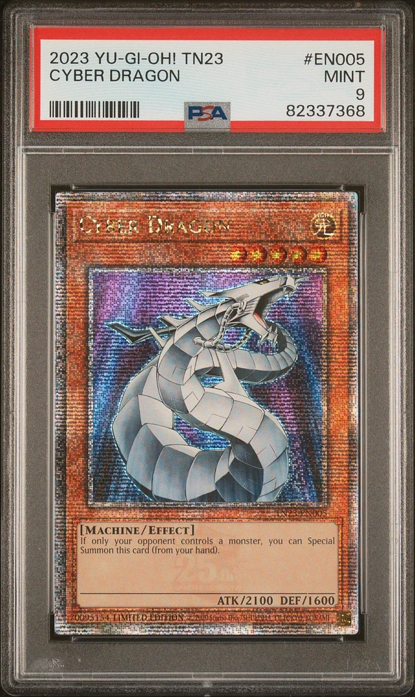 2023 Yu-gi-oh! Tn23-25th Anniversary Tin: Dueling Heroes En005 Cyber Dragon PSA 9