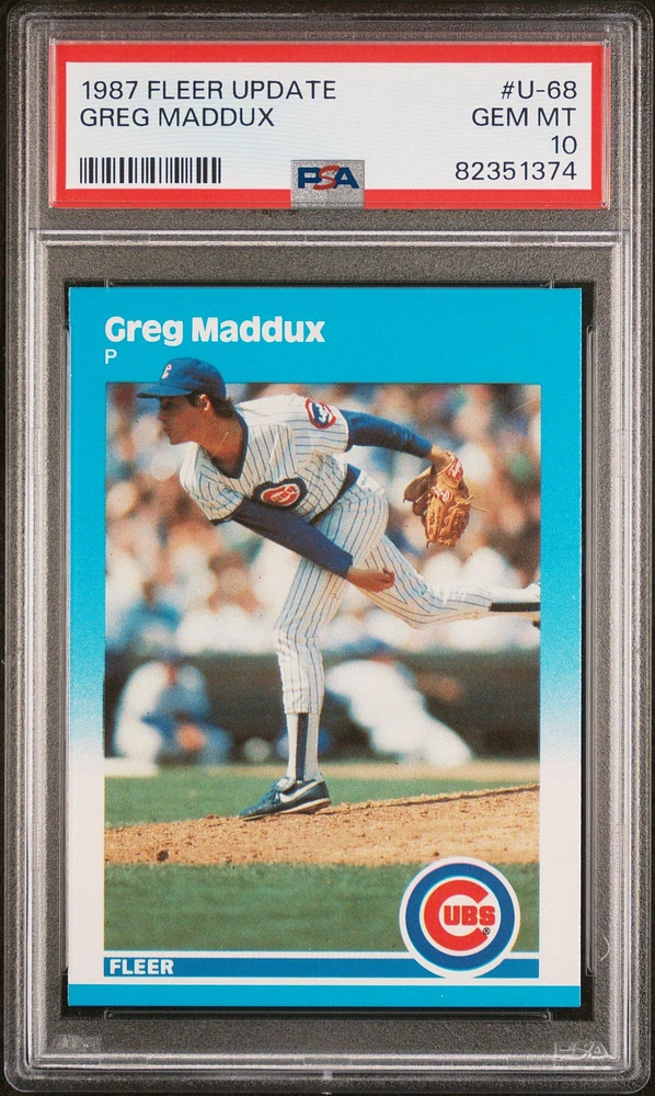 1987 Fleer Update U-68 Greg Maddux PSA 10