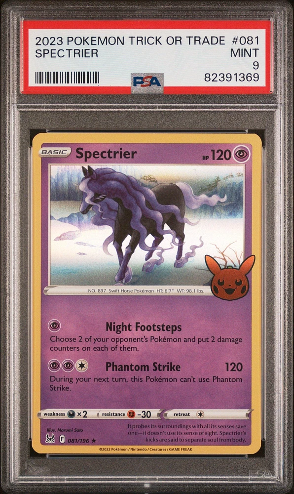 2023 Pokemon Trick Or Trade 081 Spectrier PSA 9