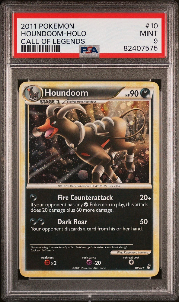 2011 Pokemon Call Of Legends 10 Houndoom-holo PSA 9