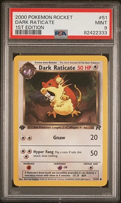2000 Pokemon Rocket 51 Dark Raticate PSA 9
