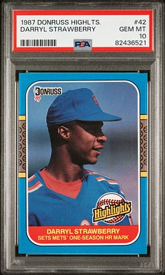 1987 Donruss Highlights 42 Darryl Strawberry PSA 10