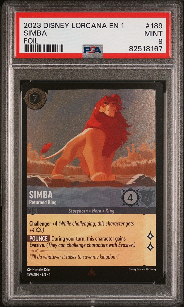 2023 Disney Lorcana En 1-the First Chapter 189 Simba