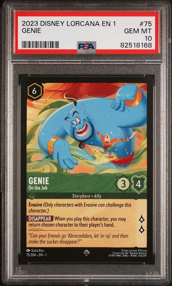 2023 Disney Lorcana En 1-the First Chapter 75 Genie PSA 10