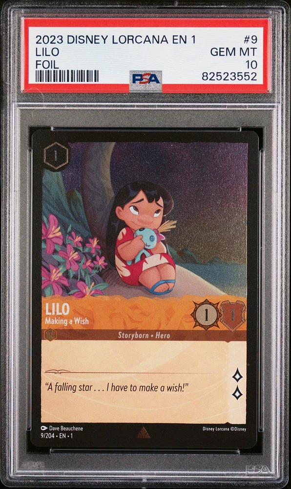2023 Disney Lorcana En 1-the First Chapter 9 Lilo - Making A Wish Foil PSA 10