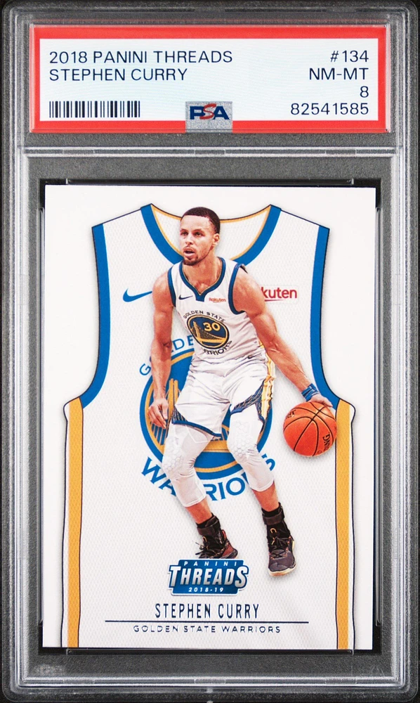 2018 Panini Threads 134 Stephen Curry PSA 8