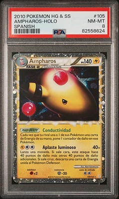2010 Pokemon Heartgold & Soulsilver 105 Ampharos-holo Spanish PSA 8