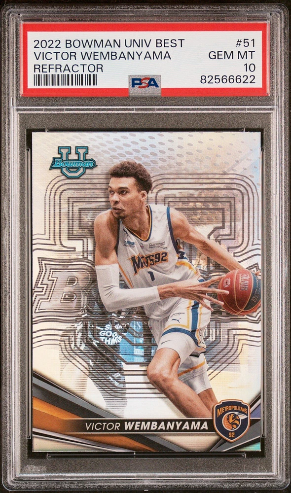 2022 Bowman University Best 51 Victor Wembanyama Refractor PSA