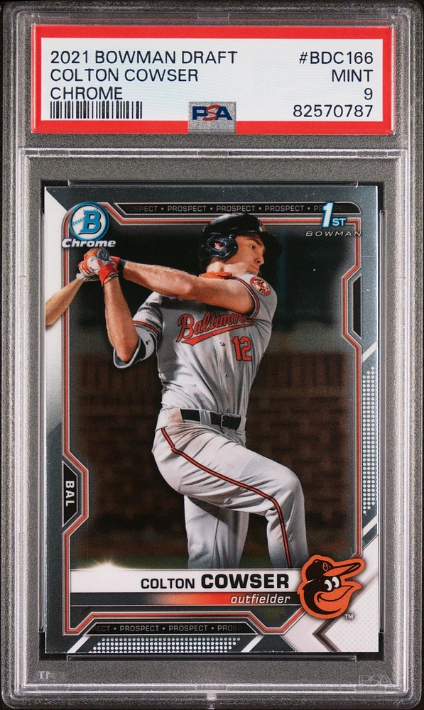 2021 Bowman Draft Bdc166 Colton Cowser Chrome PSA 9