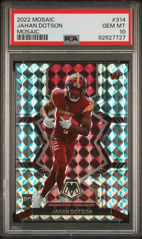 2022 Panini Mosaic 314 Jahan Dotson Mosaic PSA 10