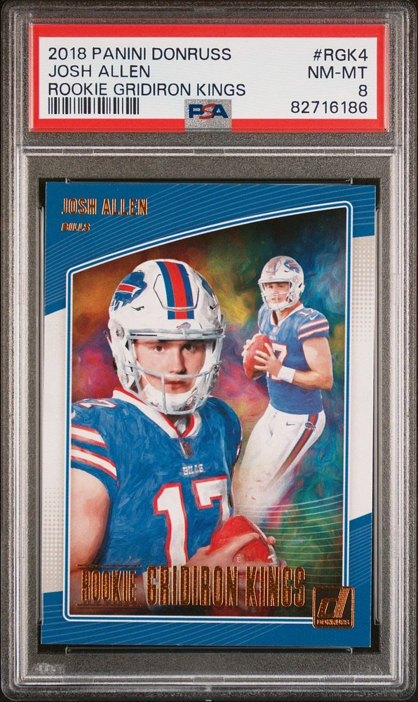 2018 Panini Donruss Rookie Gridiron Kings Rgk4 Josh Allen PSA 8
