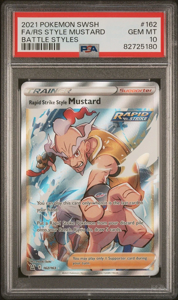 2021 Pokemon Sword & Shield Battle Styles 162 Full Art/rapid Strike Style Mustard PSA 10