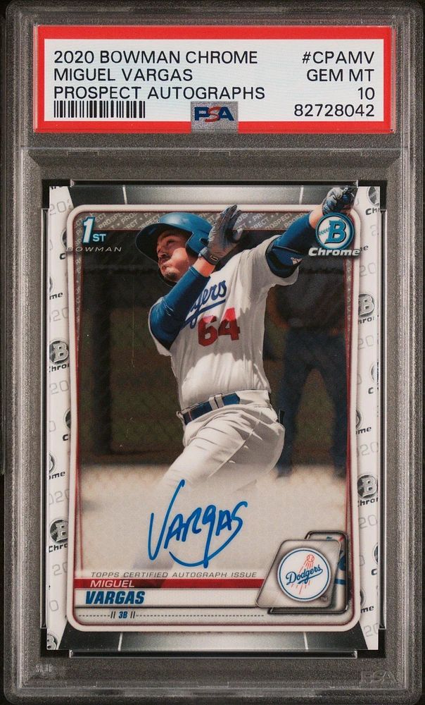2020 Bowman Chrome Prospect Autographs Cpamv Miguel Vargas PSA 10