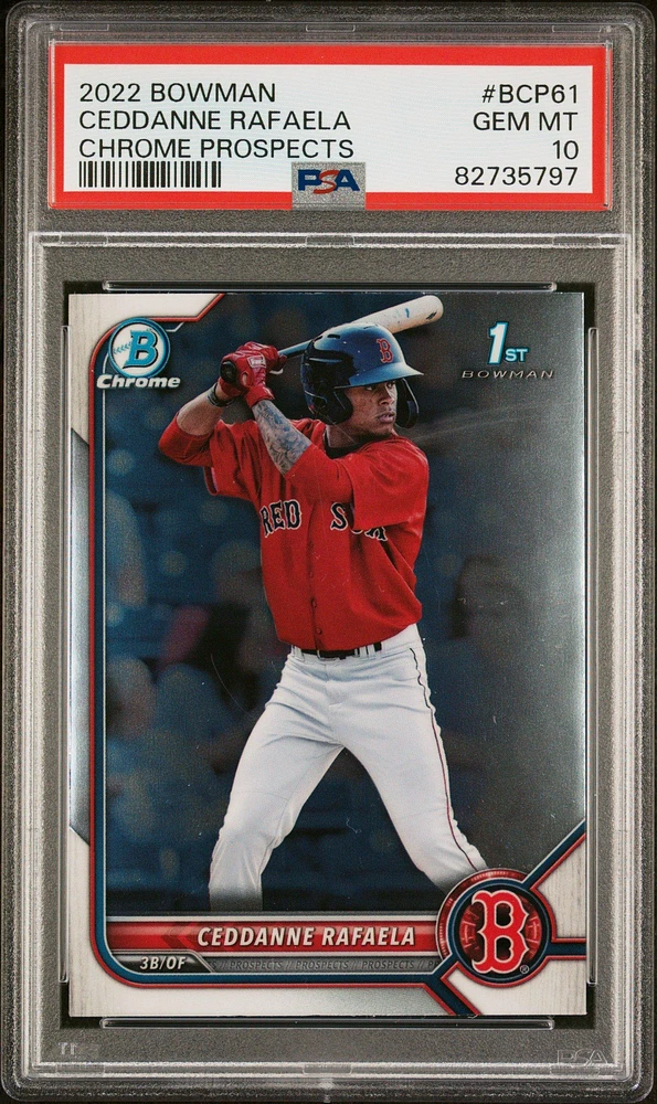 2022 Bowman Chrome Prospects Bcp61 Ceddanne Rafaela PSA 10