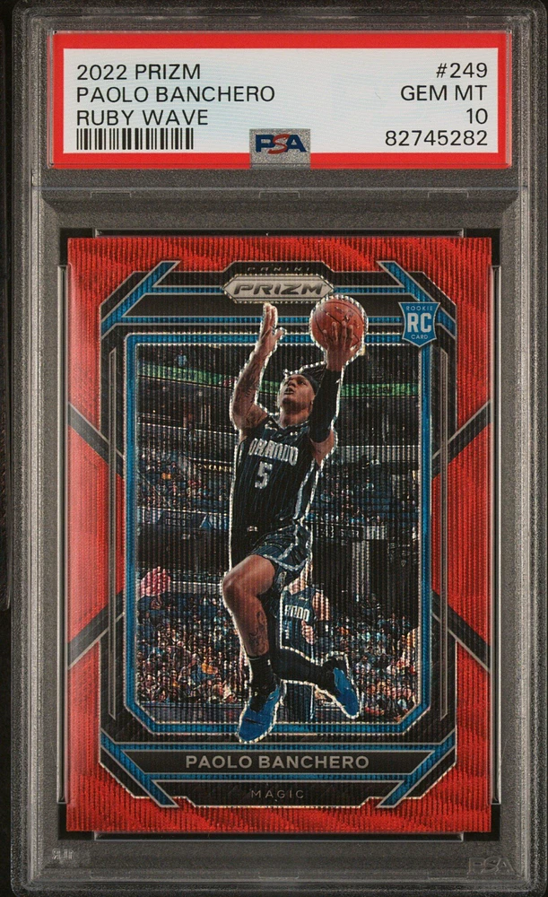 2022 Panini Prizm 249 Paolo Banchero Ruby Wave PSA 10