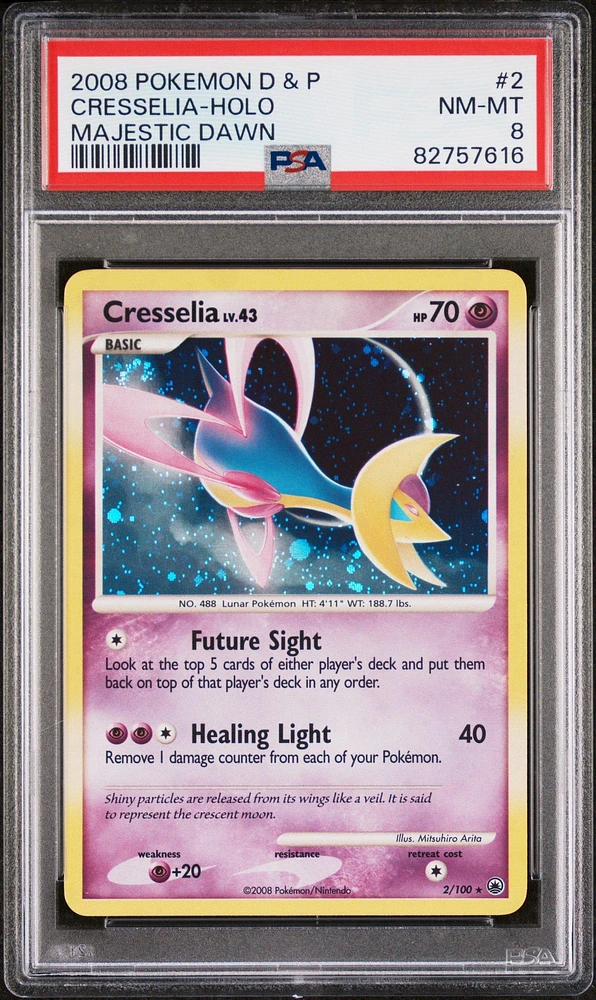 2008 Pokemon Diamond & Pearl Majestic Dawn 2 Cresselia PSA 8