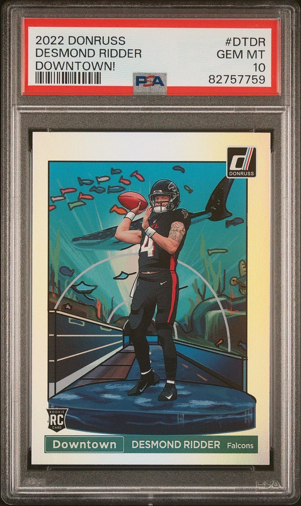 2022 Panini Donruss Downtown Dtdr Desmond Ridder PSA 10