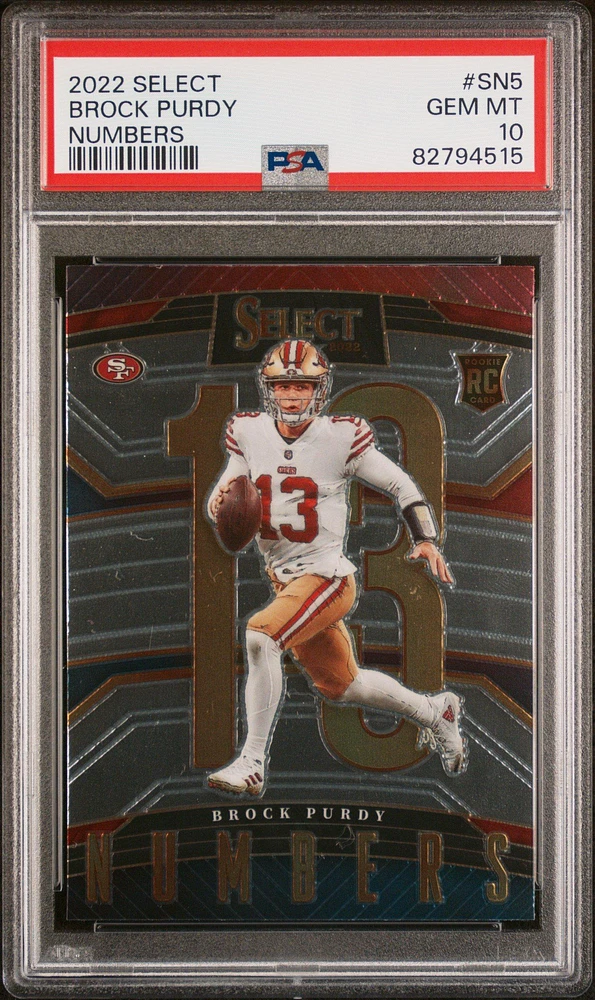 2022 Panini Select Select Numbers Sn5 Brock Purdy PSA