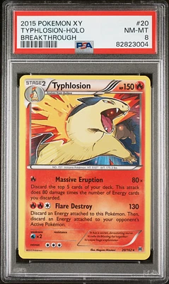 2015 Pokemon Xy Breakthrough 20 Typhlosion-holo PSA 8