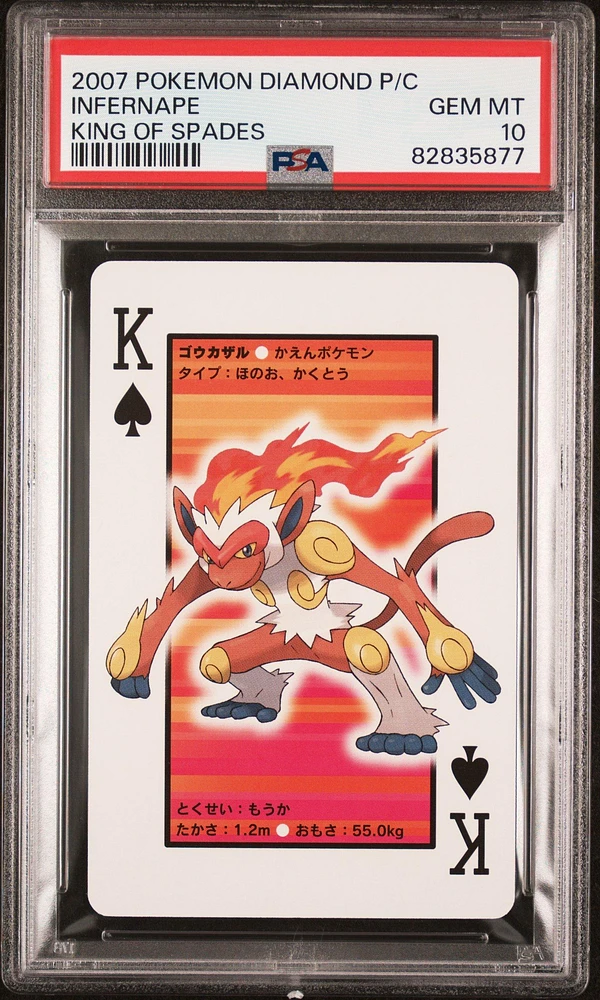 2007 Pokemon Diamond Version Playing Cards Infernape King Of Spades PSA 10
