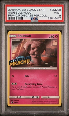 2019 Pokemon Sm Black Star Promo Sm200 Snubbull-holo Detective Pikachu On The Case Figure Collection PSA 9