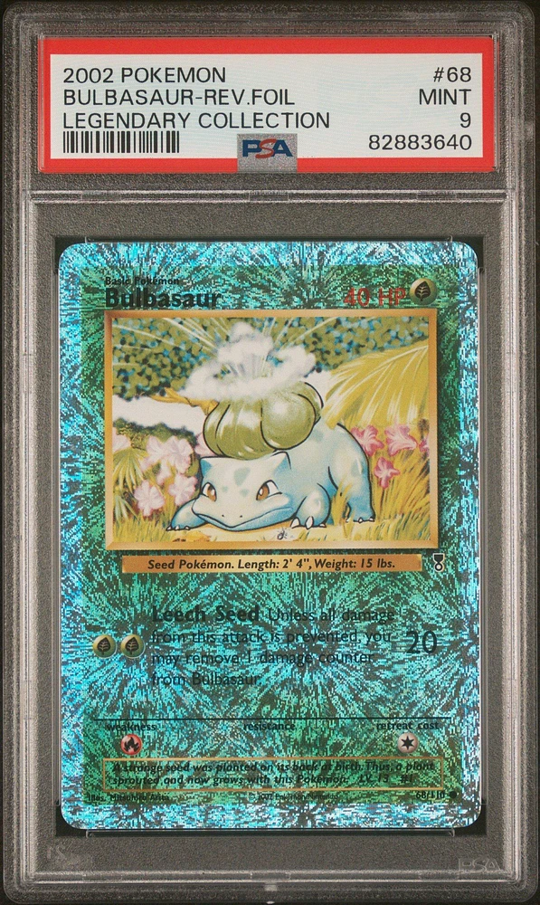 2002 Pokemon Legendary Collection 68 Bulbasaur-reverse Foil PSA 9