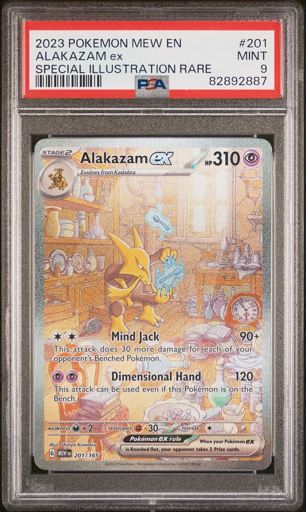2023 Pokemon Mew En-151 201 Alakazam Ex PSA