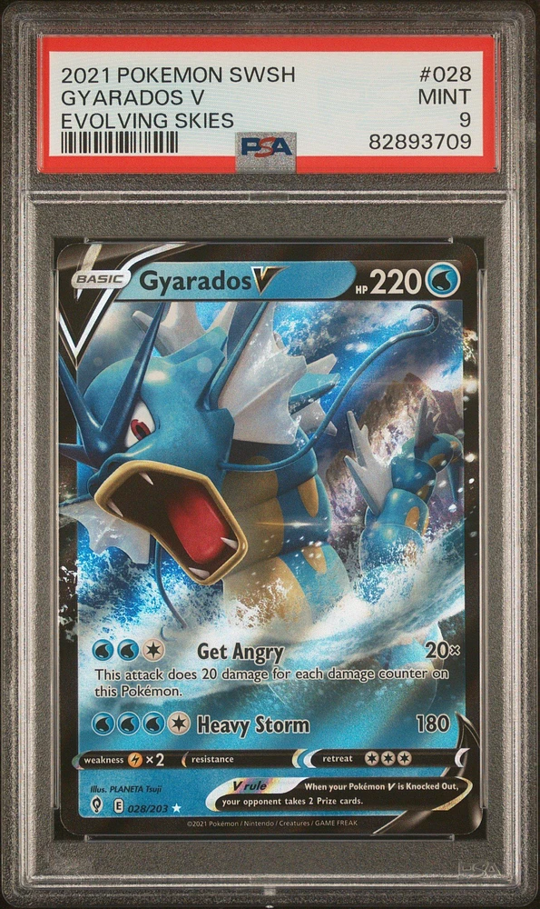 2021 Pokemon Sword & Shield Evolving Skies 028 Gyarados V PSA 9
