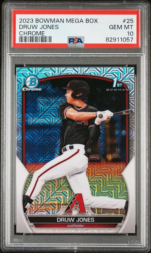2023 Bowman Mega Box Chrome 25 Druw Jones PSA 10