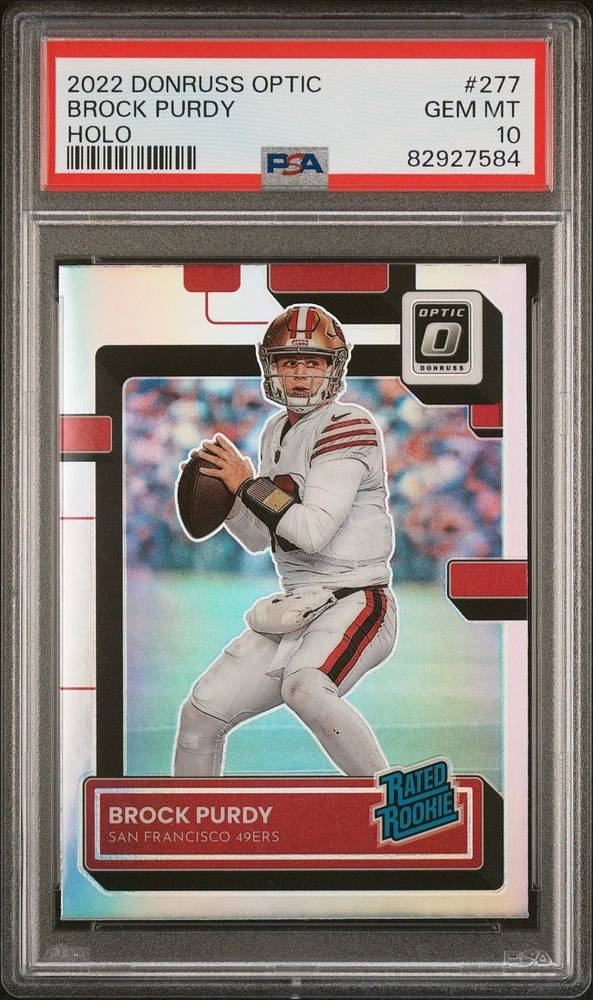 2022 Panini Donruss Optic 277 Brock Purdy Holo PSA 10