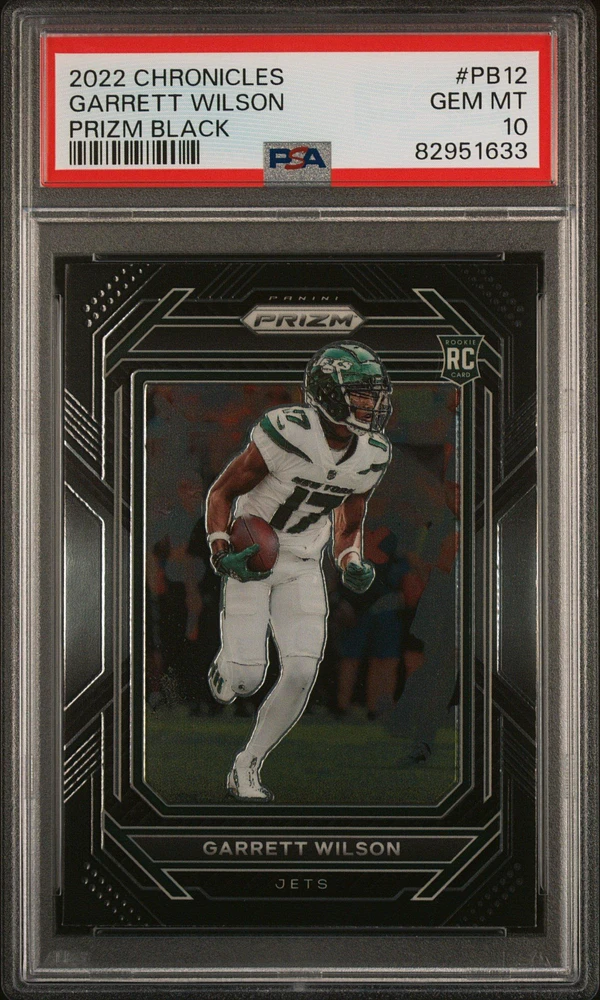 2022 Panini Chronicles Prizm Black Pb12 Garrett Wilson PSA 10