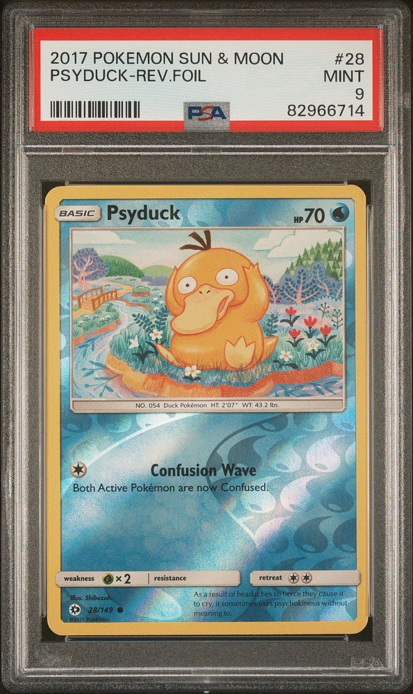 2017 Pokemon Sun & Moon 28 Psyduck PSA 9
