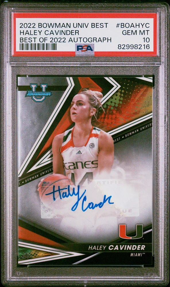 2022 Bowman University Best Best Of 2022 Autograph Boahyc Haley Cavinder PSA 10