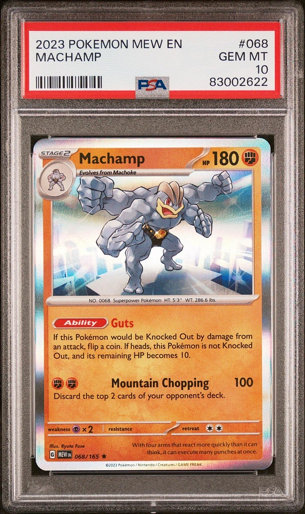 2023 Pokemon Mew En-151 068 Machamp PSA 10