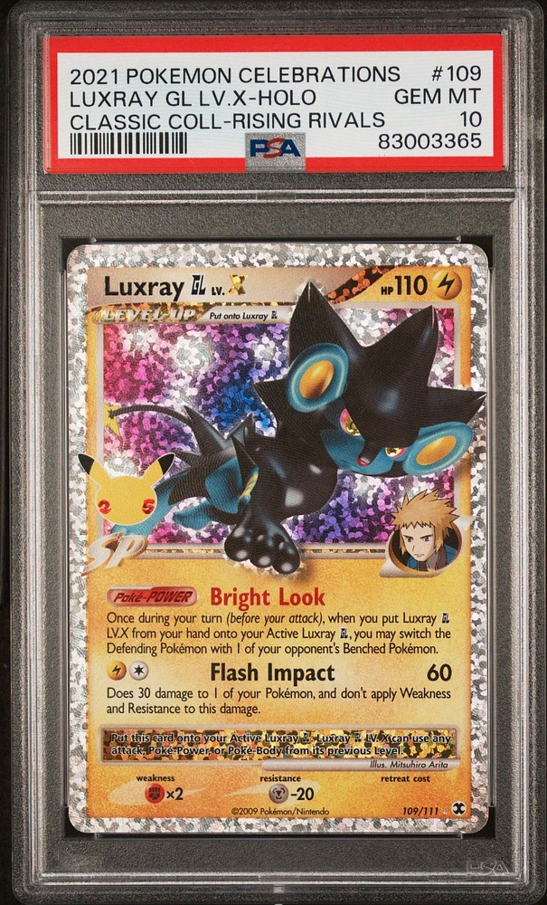 2021 Pokemon Celebrations Classic Collection 109 Luxray Gl Lv.x PSA 10