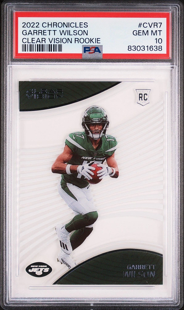 2022 Panini Chronicles Clear Vision Rookies Cvr7 Garrett Wilson PSA 10