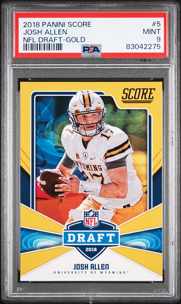 2018 Panini Score Nfl Draft 5 Josh Allen Gold PSA 9
