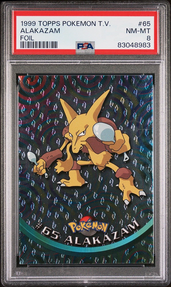 1999 Topps Pokemon Tv 65 Alakazam PSA 8