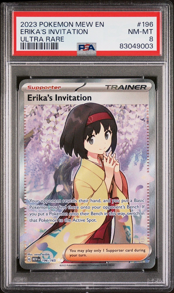 2023 Pokemon Mew En-151 196 Erika's Invitation PSA
