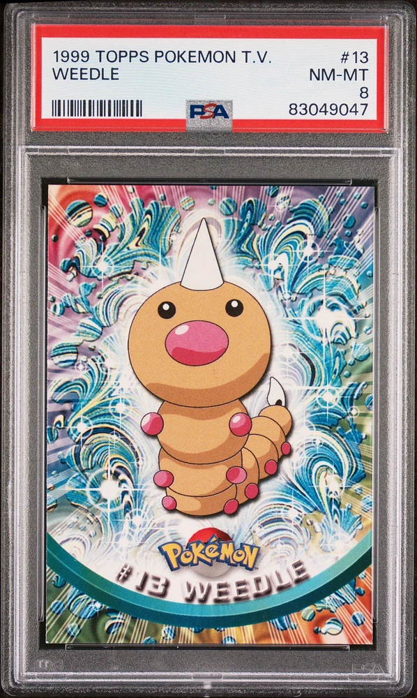 1999 Topps Pokemon Tv 13 Weedle PSA 8