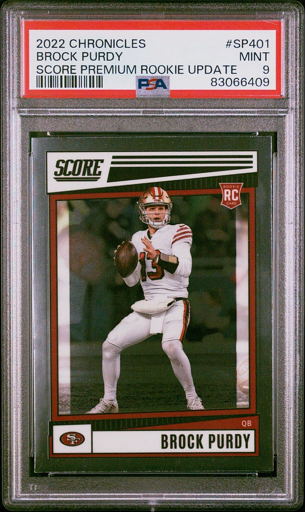 2022 Panini Chronicles Score Premium Rookies Update Sp401 Brock Purdy PSA