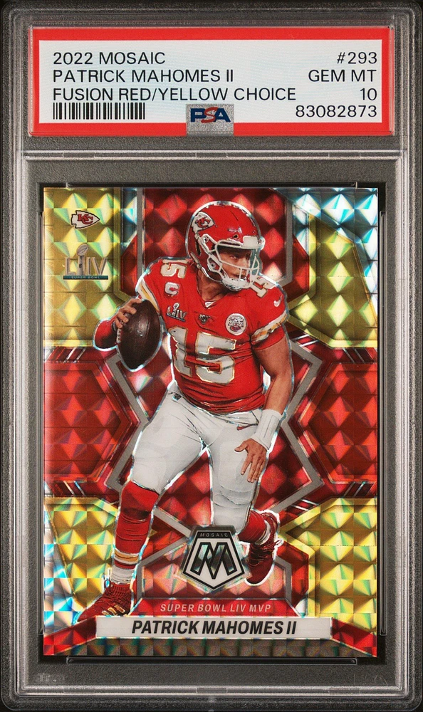 2022 Panini Mosaic 293 Patrick Mahomes Ii Fusion Red/yellow Choice PSA 10